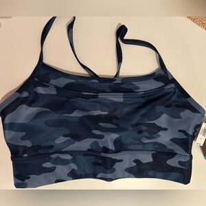NWT Gap fit camouflage blue sports bra, size medium.